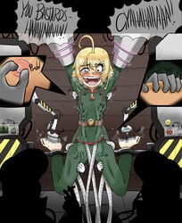 1girls arms_above_head barefoot flat_chest helpless jimbobadob short_hair tanya_degurechaff tickle_torture tickling tickling_armpits tickling_feet tickling_machine tickling_nipples youjo_senki