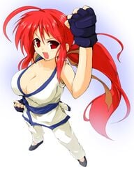 another_kung_fu_girl big_breasts cleavage cute dai_fuku m.u.g.e.n red_eyes red_hair smile