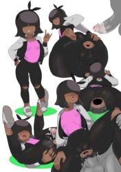 anal dark-skinned_female dark_skin donut_county man0. mira_(donut_county) simple_background tagme yoga_pants