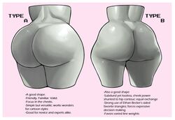 2girls ass ass_focus butt butt_crack comparison daserfomalhaut female_only huge_ass original text thick_thighs tutorial wide_hips