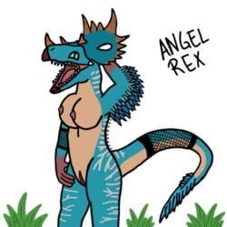 1girls angel_rex dinosaur feathered_dinosaur female female_only hybrid jurassic_park jurassic_world jurassic_world_alive lingerie naked raptor utasinoraptor