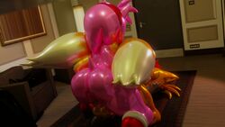 3d 3d_(artwork) amy_rose anthro ass ass_up backsack balls blender_(software) boots canid canine clothing digital_media_(artwork) duo eulipotyphlan footwear fox ftg_crossgender fti_crossgender futanari genitals glistening glistening_body grabbing_arm gynomorph gynomorph/gynomorph hair hedgehog hi_res inside intersex intersex/intersex lying mammal mtg_crossgender mti_crossgender multi_tail on_front palisal ponytail rear_view ribbons rubber rubber_boots rubber_creature rubber_transformation rule_63 sonic_(series) sonic_the_hedgehog_(series) tail tails tails_the_fox tailsko