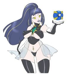 1girls abs aged_up alternate_breast_size alternate_costume alternate_outfit alternate_version_at_source beast_ball belly big_breasts breasts camelot cameltoe dark_blue_hair eye_contact eyelashes eyeshadow female gloves green_eyes half-closed_eyes huge_breasts human lillie_(pokemon) lips lipstick long_hair looking_at_viewer makeup midriff navel nintendo panties piercing poke_ball pokemon pokemon_sm ponytail purple_lipstick shirt sketch skirt slb solo thick_thighs thighhighs thighs thong underwear wide_hips yellow_eyes