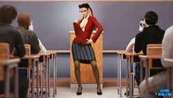 1girls 3d 3d_(artwork) 6boys apex_legends black_hair blazer blender braid braided_hair braided_twintails breasts classroom cleavage clothed clothed_female clothes clothing dark-skinned_male dark_hair daz3d daz_studio dimipron eyewear faceless_male facepaint female female_focus fully_clothed glasses hand_on_hip heels high_heels indoors inside latina light-skinned_male loba loba_(apex_legends) long_hair male multiple_boys multiple_males no_bra red_hair redbone respawn_entertainment revealing_clothes school skirt solo_focus stockings tan-skinned_female teacher teacher_and_student twintails