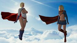 2girls 3d abs areolae big_ass big_penis blonde_hair blue_eyes bob_cut breast_envy breast_size_difference breasts breasts_out cute dc dc_comics female_only injustice_2 kara_danvers kara_zor-el kara_zor-l karen_starr large_breasts leotard nipples power_girl power_girl_(injustice) skirt small_breasts smile source_filmmaker supergirl supergirl_(injustice) superman_(series) thick wide_hips winterssfm