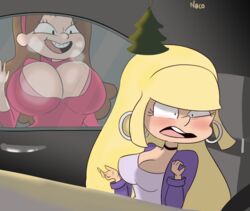 2girls against_glass alternate_breast_size angry arms_up artist_request big_breasts blonde_hair blush bra braces breast_envy breast_press breasts breasts_on_glass brown_hair car choker cleavage cleavage_cutout coat disney disney_channel earrings eyebrows eyelashes female female_only flustered freckles gravity_falls hair_ornament hand_on_glass huge_breasts jealous large_breasts leaning_forward long_hair looking_at_another mabel_pines mastrophobia mastrophobia_car_boob_window_meme medium_breasts multiple_girls pacifica_northwest pink_bra sitting sitting_on_chair smooth_skin steam steam_on_glass sweater tongue underwear very_long_hair wide_hips window