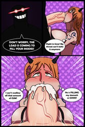 1boy 1girls beast_pirates_(cosplay) big_breasts big_penis bikini blowjob cheek_bulge command_to_swallow crying cum_in_mouth deep_blowjob deepthroat deepthroat_holder deepthroat_no_hands demon_horns european excessive_cum faceless_male fellatio female fringe gag gagging gigantic_penis ginger holymonster huge_breasts huge_cock light-skinned_male light_skin male mind_break nami one_piece oral orange_eyes orange_hair out_of_breath overflow post-timeskip pov puffed_cheeks rolling_eyes straight struggling_to_fit sucking swedish text throat_bulge