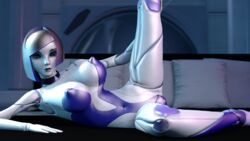 android demi_(subverse) erect_nipples erection_under_clothes female female_only gynoid kaminakirei leg_up nipple_bulge one_leg_up pinup robot robot_girl robot_humanoid solo solo_female subverse