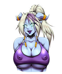 big_breasts draenei happy reey_art shadney_shadowrunner world_of_warcraft