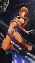 anthro athletic athletic_female busty crop_top feliscede fur furry hourglass_figure lola_bunny looney_tunes rabbit rabbit_ears rabbit_humanoid space_jam tagme underboob warner_brothers wide_hips