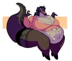 2017 absurd_res alligator alligatorid anthro belly big_belly big_breasts breasts bulge chubby chubby_female crocodile crocodilian crocodylid digital_media_(artwork) eyewear fat female gertrude_(karps) hi_res huge_belly huge_breasts imprint larger_female lemoogle oral_vore overweight overweight_female reptile simple_background size_difference soft_vore stomach_bulge sweatpants_(artist) teacher thick_thighs tongue tongue_out tummy vore wide_hips