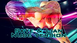 2girls 3d animated blender body_writing gamir_sfm glasses lens_flare lian_(paladins) mp4 music nipple_piercing paladins pink_hair short_hair skye_(paladins) sound striptease video