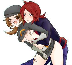 blush brown_eyes brown_hair cosplay enemy_conversion female grope hat human lyra_(pokemon) male nintendo open_mouth pokemon pokemon_hgss rape red_hair silver_(pokemon) straight team_rocket team_rocket_uniform