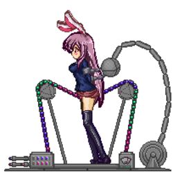 animated animated_gif bead_sex_machine beads blush bondage bunny_ear crotch_rub cruelty_to_animals female lowres machine monikano pixel_art reisen_udongein_inaba rope_walking sex_machine sprite thighhighs touhou transparent_background