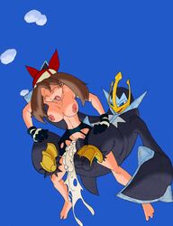 empoleon frontierbrain human may_(pokemon) nintendo pokemon pokephilia red_bandana trainer_(artist)