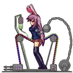 animated animated_gif bead_sex_machine beads blush bondage bunny_ear crotch_rub cruelty_to_animals female lowres machine monikano pixel_art reisen_udongein_inaba rope_walking sex_machine sprite thighhighs touhou transparent_background