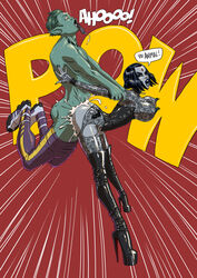 1boy 1girls beast_boy big_breasts bodystocking boots canon_couple christian_louboutin_(brand) collar cum cum_overflow cum_overload dc dc_comics english_text female/male female_penetrated fenris_comix forehead_jewel from_behind from_behind_position garfield_logan green_hair green_skin grey_skin high_heel_boots high_heels latex latex_boots louboutin_(shoes) nipples platform_heels pointy_ears rachel_roth raven_(dc) sex short_hair stiletto_heels superhero superheroine teen_titans thigh_boots very_high_heels