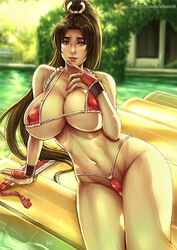 1girls asian breasts cleavage fatal_fury huge_breasts kachima king_of_fighters mai_shiranui solo thick_thighs wide_hips