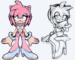 1girls amy_rose anthro anthro_only bikini bra bracelet breasts cleavage cosmicpussycat eyelashes eyeliner eyeshadow female female_only fishnets furry furry_only heels high_heels lingerie makeup medium_breasts panties sonic_(series) sonic_team stockings thighhighs underwear