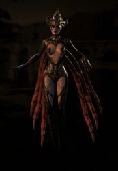 3d alien alien_girl big_breasts clothed clothing female serious_sam tattoo tentacle video_games witch-bride_of_achriman