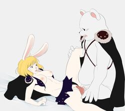 1girls artist_request beast_pirates beast_pirates_(cosplay) bepo blonde_hair carrot_(one_piece) female furry furry_only interspecies lagomorph male missionary_position one_piece rabbit tagme ursine ursine_humanoid vaginal_penetration vaginal_sex wano_country white_fur