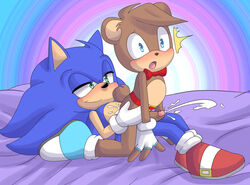 anal angelofhapiness anthro belt bowtie cum erection exposed_torso footwear gay gloves handwear hedgehog male male/male mostly_nude oliver_masthay reverse_cowgirl_position shoes sonic_(series) sonic_the_hedgehog teddy_bear