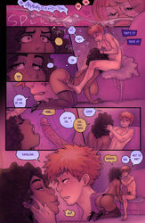 1boy 1girls blowjob brown_hair chloe_(melkor_mancin) comic comic_page cum dark-skinned_female dark_skin deepthroat hair_ribbon implied_deepthroat implied_oral interracial light-skinned_male melkor_mancin ms._pamela oral original page_request straight teacher teacher_and_student tim_(melkor_mancin)