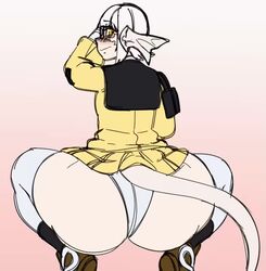 1girls 2021 animated ass ass_shake au_ra big_ass blush blushing bouncing_ass clothing deitrana dynamo-x embarrassed female female_only final_fantasy final_fantasy_xiv glasses horns looking_at_viewer looking_back panties raen scales shorter_than_10_seconds shorter_than_30_seconds solo squatting tail thick_thighs thighhighs twerking video white_hair