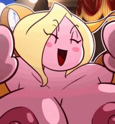 1girls animated blonde_hair breasts curvy female female_only huge_breasts itsover21 large_breasts mario_(series) misstar nintendo paper_mario pink_skin pov_kiss sachasketchy solo star star_spirit tagme thick_thighs transformation wide_hips