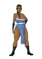 1futa allop avatar_the_last_airbender balls balls_under_clothes big_breasts blue_eyes bottomless_loincloth braid bulge cameltail clothing dark-skinned_female dark-skinned_futanari dark_skin erect_nipples erect_nipples_under_clothes flaccid futa_only futanari huge_breasts huge_cock katara large_breasts loincloth loincloth_lift nipple_bulge nipples_visible_through_clothing penis penis_under_clothes penis_under_loincloth solo straight_hair thick_thighs wide_hips