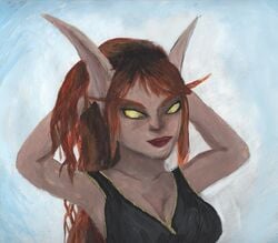 acrylic black_dress blood_elf date eyes female lady_liadrin world_of_warcraft