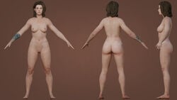 1girls 3d ass athletic_female blender breasts brown_hair ellie_(the_last_of_us) ellie_williams eyebrow_slits female female_only freckles girl green_eyes human light_skin long_hair medium_hair model_sheet naughty_dog pale_skin pussy render solo solo_female tattoo the_last_of_us the_last_of_us_2 vittorio