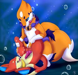 anal anal_orgasm anal_sex bodily_fluids bubble buizel cum cum_in_ass cum_inside duo feral floatzel furry garruuk genital_fluids hi_res knot looking_pleasured lying male male/male nintendo on_back penetration pokémon_(species) pokemon toru_(koalcleaver) underwater video_games water