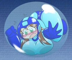 1girls big_ass big_breasts big_butt blush breasts brown_hair bubble capcom female female_only green_eyes hourglass_figure huge_ass huge_breasts hyper_ass hyper_breasts mega_man mega_man(classic) roco_(sulfer-kokegitsune) solo solo_female sulfer-kokegitsune tagme thick