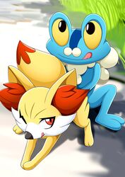 bbmbbf female fennekin fox froakie frog male male/female one_eye_closed palcomix pokemon pokemon_(species) pokepornlive sex tongue tongue_out