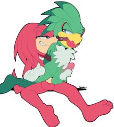 accipitrid anthro anthro_on_anthro avian beak bird blue_eyes bound echidna feet gag gagged gay gloves green_body green_feathers hawk jet_the_hawk knuckles_the_echidna male_only masturbation penis purple_eyes red_body senshion sex slave sonic_(series) sonic_riders sonic_the_hedgehog_(series) spikes tan_body tuft yaoi