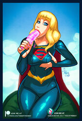 1girls big_breasts breasts dc dc_comics dildo fellatio female female_only kara_zor-el large_breasts oral patreon_username subscribestar_username supergirl superheroine superman_(series) thedirtymonkey