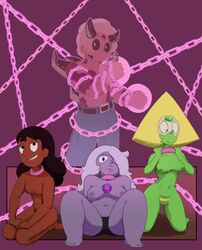 1boy 2_frame_animation 3girls amethyst_(steven_universe) animated artist_request cartoon_network connie_maheswaran corrupted_gem dark-skinned_female dark_skin female gem_(species) harem male nude peridot_(steven_universe) sex_slave slave slideshow steven_quartz_universe steven_universe steven_universe_future