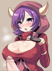 1futa alternate_breast_size anime_style breasts cleavage_cutout clothed clothing courtney_(pokemon) edit erection futa_only futanari futanari_edit huge_breasts huge_cock human konno_tohiro mostly_clothed open-chest_sweater pale_skin penis pokemon precum solo sweater tagme