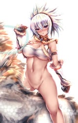 akina_t bottomless capcom censored horns kirin_(armor) monster_hunter pussy