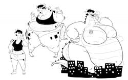 1girls 2015 absurd_res anthro belly big_belly big_breasts breasts city clothing female female_only giantess giraffe giraffid hi_res huge_belly huge_breasts kaiju macro monochrome monster obese obese_female overweight overweight_female sweatpants_(artist) thick_thighs tongue tongue_out transformation