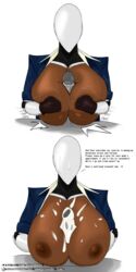 android big_breasts breasts bushmannerino cum cum_between_breasts cum_on_body cum_on_breasts cum_on_face cum_on_upper_body dark-skinned_female dark_skin ejaculation_between_breasts haydee haydee_(game) large_breasts office office_lady paizuri robot_girl