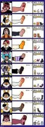 3_toes 5_toes absurd_res anthro avian babette_bear_(blarf022) bat bear beret bird black_hair blarf022 blue_hair brown_body brown_fur brown_hair chart chicken choker claws cleavage_cutout clothing colugo countershade_feet countershading cutout dirty dirty_feet english_text fangs feathers feet female fishnet_clothing fishnet_legwear foot_fetish foot_focus foot_lineup fur galliform garance_cocorico_(blarf022) group hair hair_over_eyes hat headgear headwear hi_res honduran_white_bat human jewelry koala leaf-nosed_bat leg_warmers legwear mammal marsupial mature_female meter microbat model_sheet multicolored_hair musk necklace nonbinary_(lore) phasianid red_hair rozelle_(blarf022) sheila_koala_(blarf022) sherry_bear_(blarf022) smell_profile smelly smelly_feet soles stink_fumes stirrup_footwear teeth text toe_claws toes torn_clothing torn_fishnet_clothing two_tone_hair venus_von_colugo_(blarf022) veronica_von_bat_(blarf022) vinchi_von_bat_(blarf022) vivien_von_bat_(blarf022) vombatiform vranda_von_bat_(blarf022) white_body white_feathers white_fur yangochiropteran