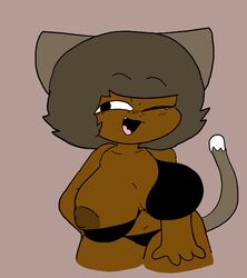 1girls areolae big_areola big_breasts big_nipples breasts cat_con cons_(p-con) dark_skin female large_areolae nipples p-con p-con_(character) puffy_areola puffy_nipples tagme