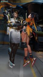 3ddeed anran domina fem_dom female/female female_focus femdom height_difference lesdom lifted_by_another mechanical_arm mechanical_arms overwatch robotic_arm robotic_arms shoulder_grab yuri