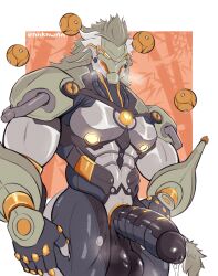 2025 abs android anthro ball balls banyue_(zenless_zone_zero) baoding_balls biped black_legs bodily_fluids breath claws cum digital_drawing_(artwork) digital_media_(artwork) erection felid finger_claws genital_fluids genitals glowing glowing_eyes hand_on_hip hi_res humanoid_genitalia humanoid_penis levitating_object machine male mammal mane metal_penis metallic_body mihoyo muscular muscular_anthro muscular_male muscular_thighs musk musk_cloud nipples nnknwnn_(artist) nude nude_anthro nude_male pantherine pecs penis plant precum robot robot_anthro silver_body solo tail tail_tuft tree tuft white_mane zenless_zone_zero