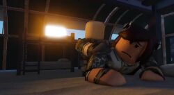 1boy 1girls 3d animated bent_over brown_hair clothed dubious_consent faceless_male from_behind light_skin loop military_uniform molly_(the_last_guest) no_sound roblox robloxian rootyrooty8 shorter_than_30_seconds straight sweat tagme tan_skin the_last_guest video