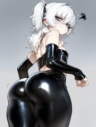 1girls ai_generated belly_button big_ass big_butt blue_eyes bubble_ass bubble_butt camel_toe cameltoe commission dungeons_and_dragons imminent_sex latex latex_armwear latex_clothing latex_legwear latex_pants latex_tubetop leather leather_clothing leather_pants lily_buns looking_at_viewer looking_back mage oatmealdood oblivion oc original pale-skinned_female shiny_clothes shortstack skin_tight skyrim small_breasts solo_female submissive submissive_female suggestive_look the_elder_scrolls thick_ass thick_butt thick_thighs tube_top tubetop twintails white_hair