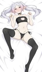 1girls breasts cameltoe cat_lingerie cat_panties cute cute_face cute_female elf elf_ears elf_female female female_focus female_only flat_chest flat_chested frieren green_eyes laying_on_bed lingerie lingerie_only navel nipple nipple_bulge nipples nipples_visible_through_clothing on_back on_bed pale-skinned_female pale_skin petite petite_body petite_female pointy_ears posing posing_for_the_viewer pussy pussy_peek pussy_visible_through_clothes roswell-ss sexy sexy_body sexy_female silver_hair skinny skinny_female slender slender_body slender_legs slim_waist small_breasts solo solo_female solo_focus sousou_no_frieren tiny_breasts