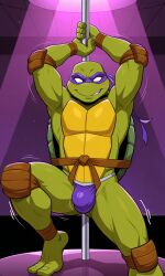 1boy ai_generated bulge bulge_through_clothing donatello_(tmnt) hot jockstrap male open_legs pixai pole_dancer pole_dancing seductive seductive_look seductive_pose sexy_pose stripper stripper_pole striptease teenage_mutant_ninja_turtles teenage_mutant_ninja_turtles_(2003) turtle turtle_shell